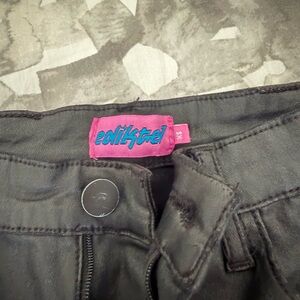 Edikted Black Leather Pants